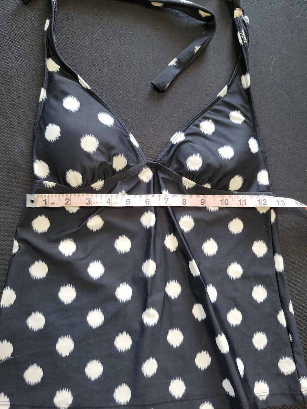 Target Black and White Polka Dot Halter Tankini Top - Picture 3 of 5